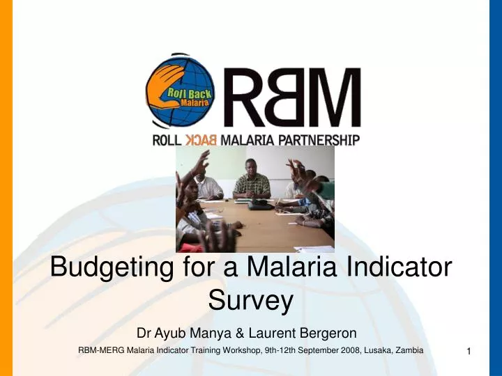 budgeting for a malaria indicator survey