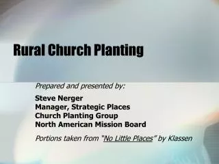 Rural Church Planting