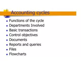 Accounting cycles