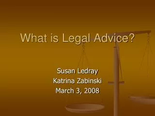 What is Legal Advice?