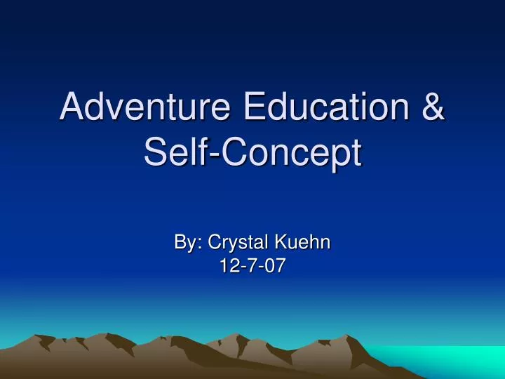 adventure education self concept