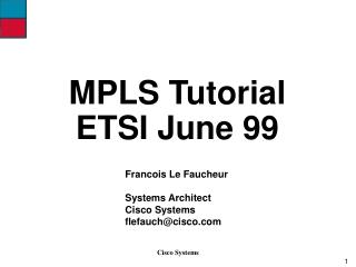 MPLS Tutorial ETSI June 99