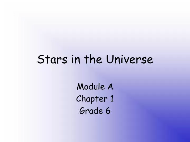 stars in the universe