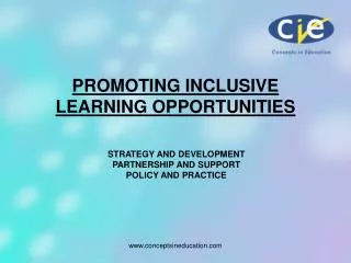PROMOTING INCLUSIVE LEARNING OPPORTUNITIES