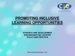 PROMOTING INCLUSIVE LEARNING OPPORTUNITIES - slide 1