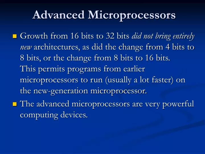 advanced microprocessors