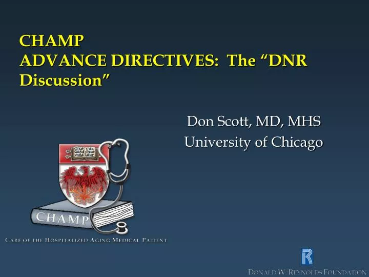 champ advance directives the dnr discussion