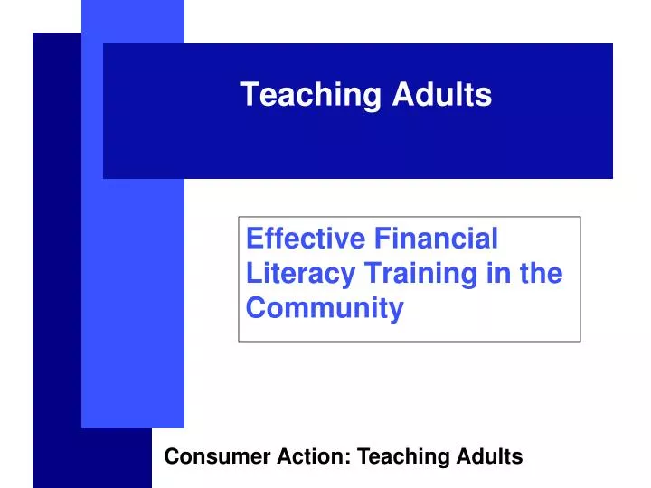 effective financial literacy training in the community