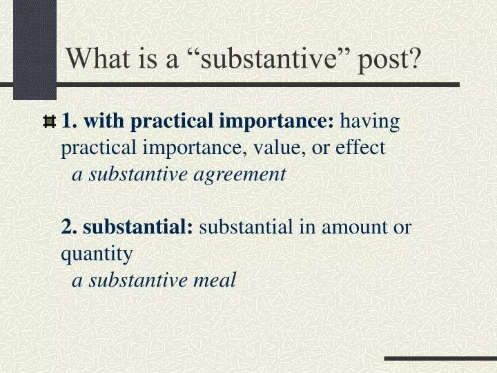 what is a substantive post