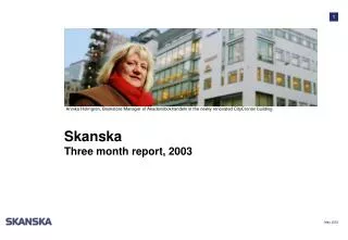 Skanska Three month report, 2003
