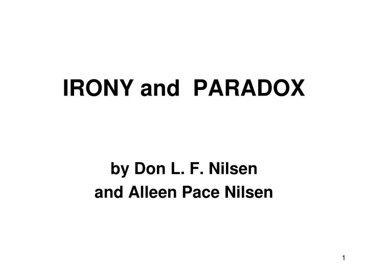 irony and paradox