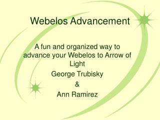 Webelos Advancement