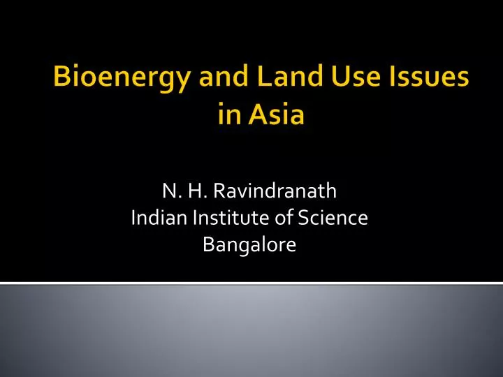bioenergy and land use issues in asia