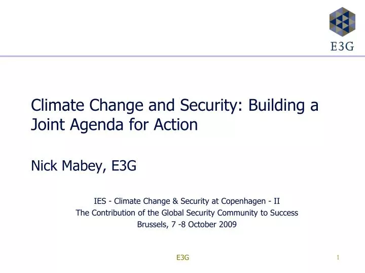 climate change and security building a joint agenda for action