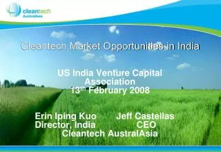 Cleantech Market Opportunities in India