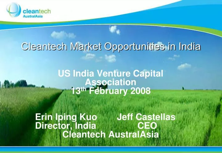 cleantech market opportunities in india