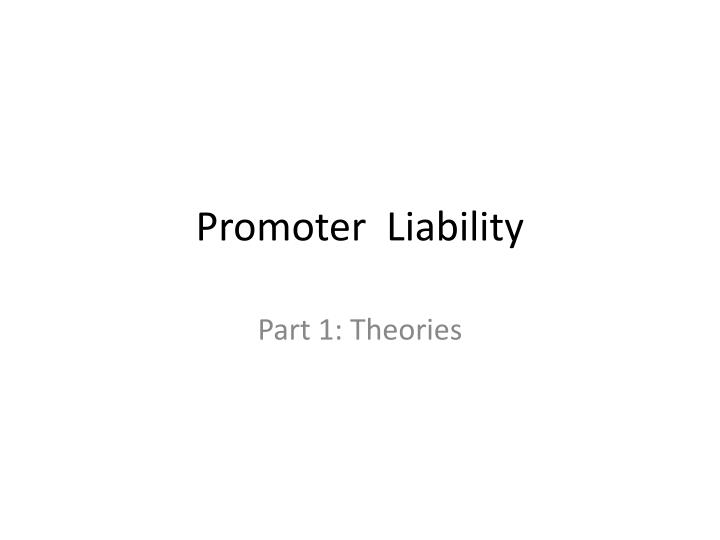 promoter liability
