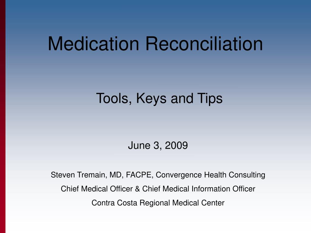 PPT - Medication Reconciliation PowerPoint Presentation, free download ...