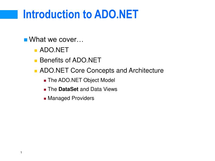 introduction to ado net