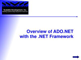 Overview of ADO.NET with the .NET Framework