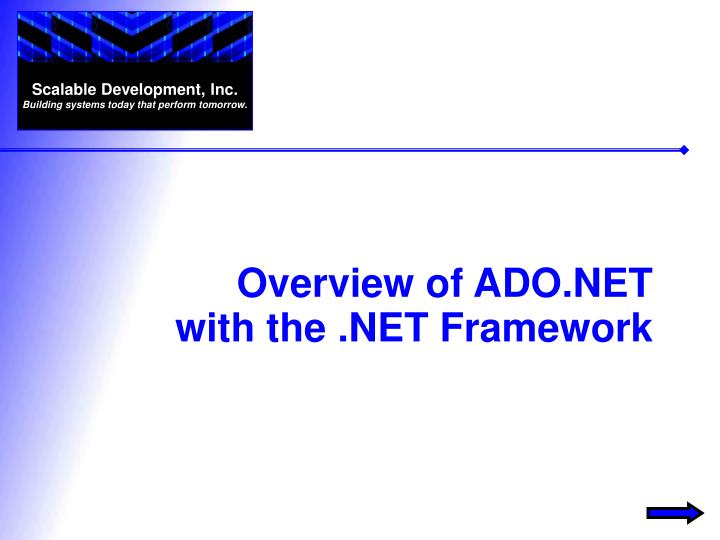 overview of ado net with the net framework