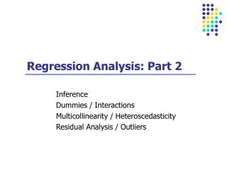 Regression Analysis: Part 2