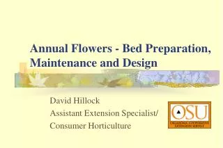 Annual Flowers - Bed Preparation, Maintenance and Design