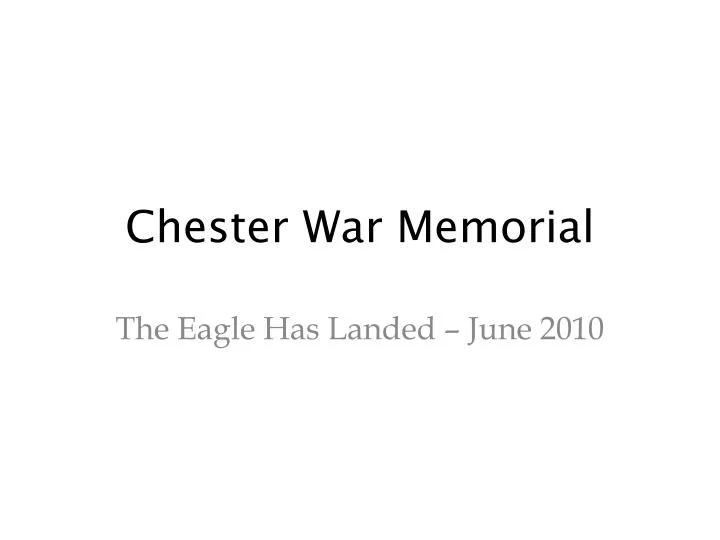 chester war memorial
