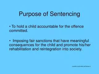 Purpose of Sentencing