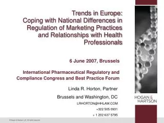 Trends in Europe: Coping with National Differences in Regulation of Marketing Practices and Relationships with Health P