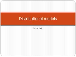 Distributional models