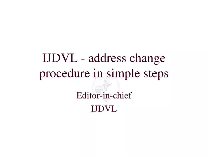 ijdvl address change procedure in simple steps