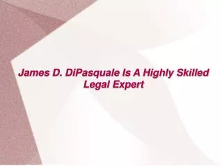James DiPasquale Is A Highly Skilled Legal Expert