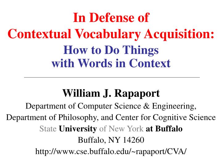 in defense of contextual vocabulary acquisition