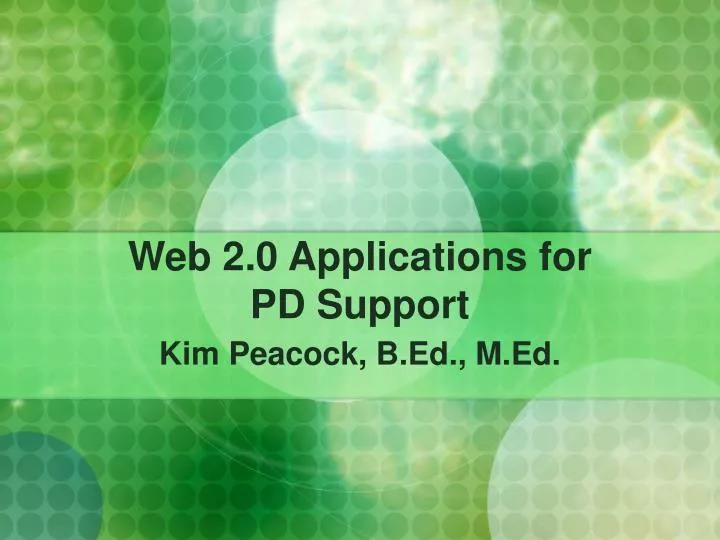 web 2 0 applications for pd support