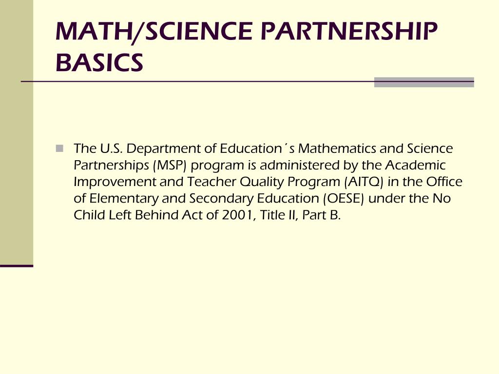 PPT - MATH/SCIENCE PARTNERSHIP BASICS PowerPoint Presentation, free ...