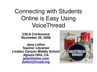 Connecting with Students Online is Easy Using VoiceThread