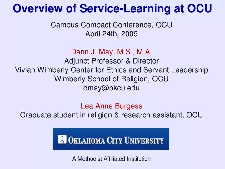 overview of service learning at ocu