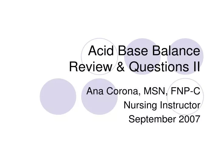 acid base balance review questions ii