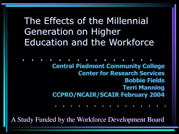 the effects of the millennial generation on higher education and the workforce