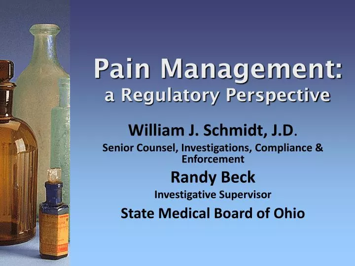 pain management a regulatory perspective
