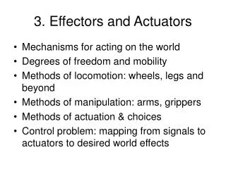3. Effectors and Actuators