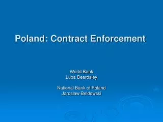 Poland: Contract Enforcement