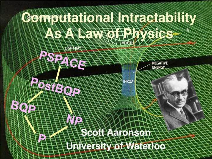 computational intractability as a law of physics