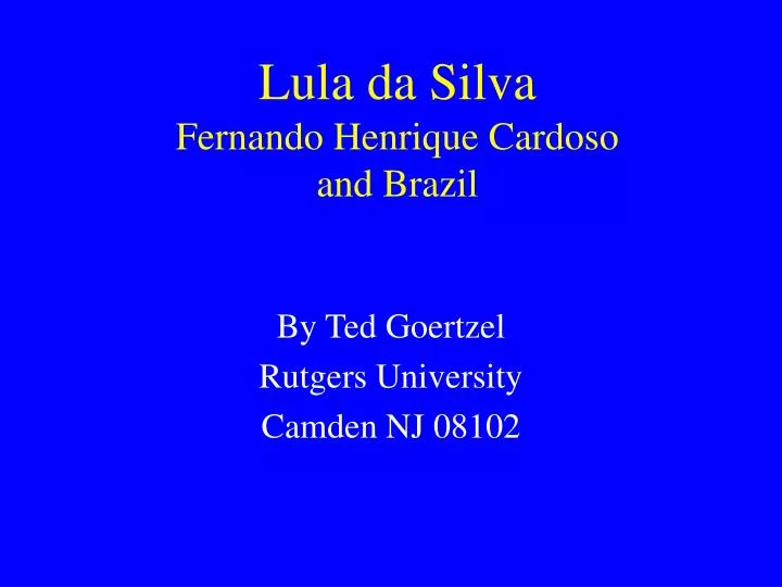 lula da silva fernando henrique cardoso and brazil