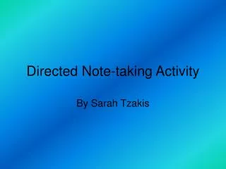 Directed Note-taking Activity