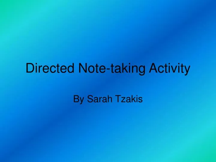 directed note taking activity