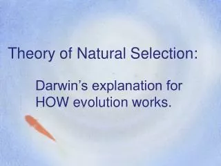 Theory of Natural Selection: