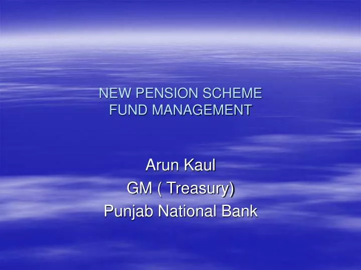new pension scheme fund management