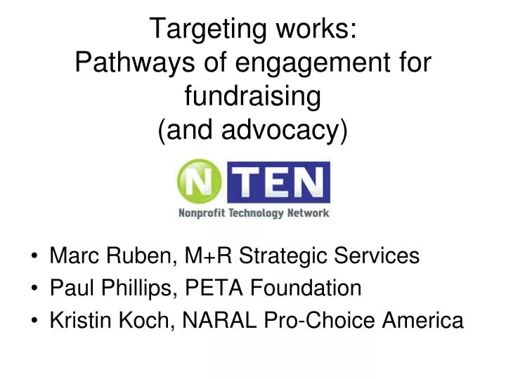 targeting works pathways of engagement for fundraising and advocacy